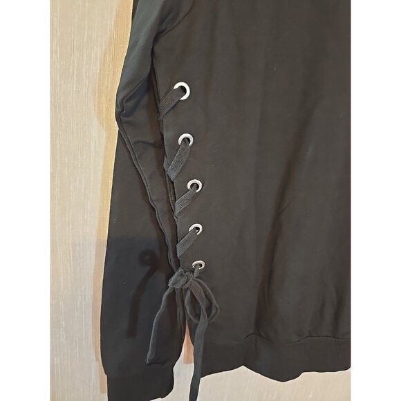 bobi zip front jacket Black Lace up sides Stretch Long Sleeve Size S New - Picture 5 of 16